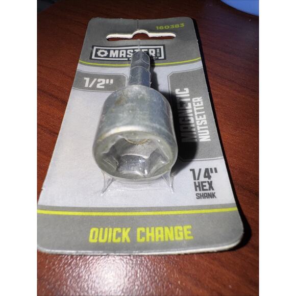 Master Mechanic Magnetic Nutsetter 1/2" 160383 With 1/4" Hex New In Package - Picture 2 of 3
